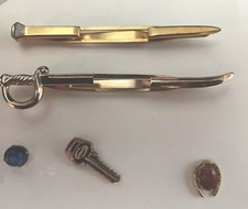 5 Vintage Tie Clips & Stick