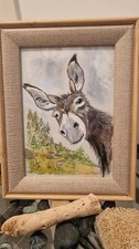 Portrait animalier ANE Donkey Asino aux pastels secs signé J.Trouvé 
