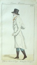 Gravure Costume Parisien 1803 an 11 # 439 (eau forte) Redingote homme