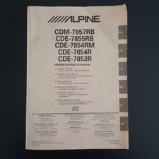 Manuel D'utilisation Autoradio Alpine CDM-7853R CDE-7854R Vintage Youngtimer