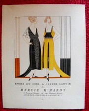Jeanne Lanvin Robes du Soir Mercie Mc Hardy Page pub Gazette Bon Ton années 20