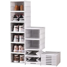 Boite a Chaussure Transparente Rangement Chaussures Pliable Solide Etagere Ch...