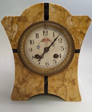 Pendule marbre jaune mouvement F. Martin 1900 à réviser manque balancier