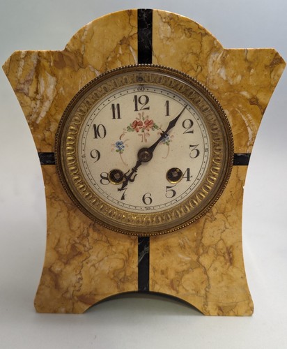 Pendule marbre jaune - , mouvement