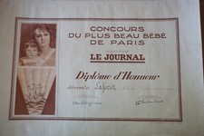 GRANDE LITHO XX° AFFICHE CONCOURS BEBE PARIS ART DECO IMAGERIE POPULAIRE