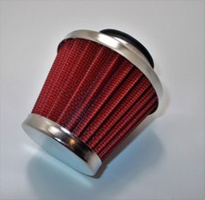 filtre à air Type "KN RACING" droit Ø 28/35 Cyclo scooter moto   rouge / chromé