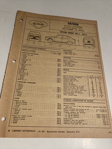 Fiche technique automobile