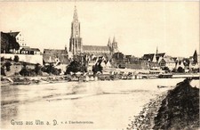 CPA AK Ulm Eisenbahnbrucke