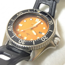[Exc+5] Vintage Seiko Boys Diver 2625-0010 Orange Dial Quartz Watch Japan