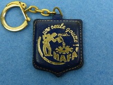 Porte-clés, Key ring cuir - HAFA Lubrifiants - "Une seule goutte ... mais HAFA"