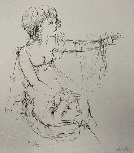 Couple gravure signée - gravure,