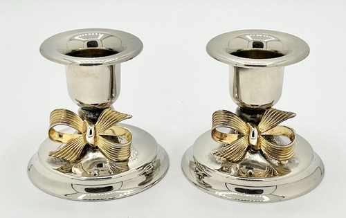 Paire bougeoirs métal - bougeoirs,