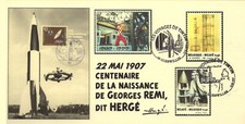 FRANCE 2007 FDC carte TINTIN Kuifje Tim HERGE cachet GUEBWILLER Haut-Rhin V2