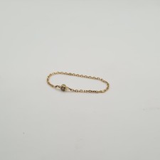 Bague chaine or jaune 18 carats sertie d'un diamant