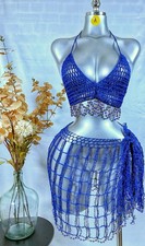 Handmade Blue Crochet Lingerie