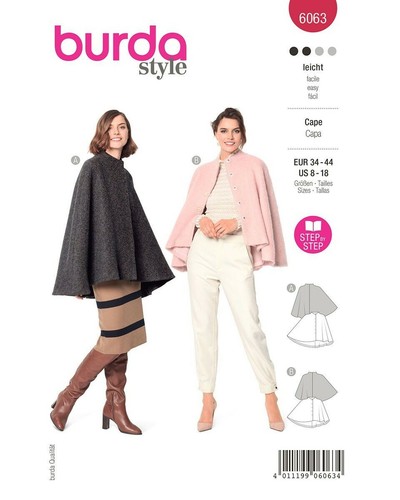Burda 6063 capes pour - burda,