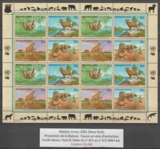 United Nations 2002 (New-York) Sheet n° 872-875 MNH ** Protection de la Nature