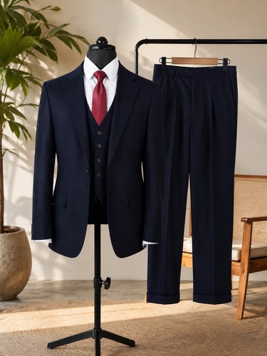 Costume bleu marine pièces - marine, 3