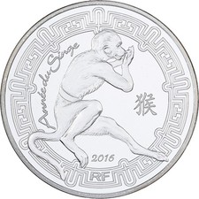 France, 10 euros, Année du Singe, PP, 2016, MDP, argent, STGL