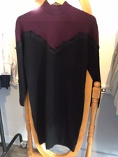 ROBE CAMAÏEU BORDEAUX NOIRE TAILLE M MAILLE