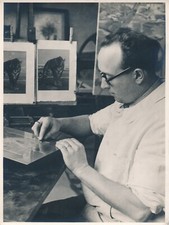 Paul JOUVE Raymond HAASEN graveur atelier gravure tirage 5 photo photographie