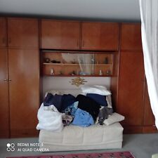 Grand meuble ancien en  bois avec penderie tiroirs et vitrine