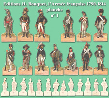 Editions H. Bouquet, l’Armée française 1790-1814 planche n°1, 13 chromos carton