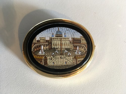 Broche micro mosaique - broche, or