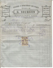 St Paul les Dax (40) Facture 1902.Sourgen.Tuilerie & briqueterie mécanique.