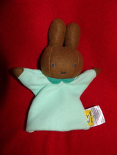 Doudou Marionnette MIFFY Lapin Tissus Polaire Marron Vert Neuf
