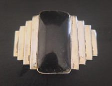 ELEMENT BOUCLE DE CEINTURE METAL ARGENTE ART DECO