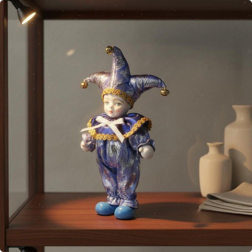Poupée arlequin porcelaine - en,