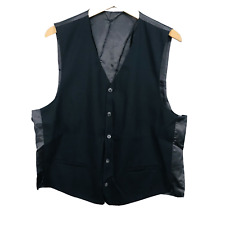 Christian Berg Costume Gilet Homme M/L Noir Laine Vierge Classique Dos Ajustable