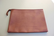 Porte documents marron vintage simili cuir 40x28 pochette zip