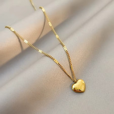 Collier, pendentif Coeur et sa Chaine en acier inoxydable