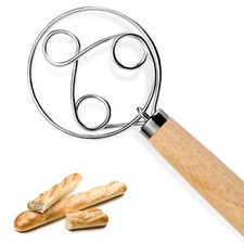 Fouet Danois Fouet de Pâte danoise 33 cm avec 3 trous inoxydable 304 - Avec m...