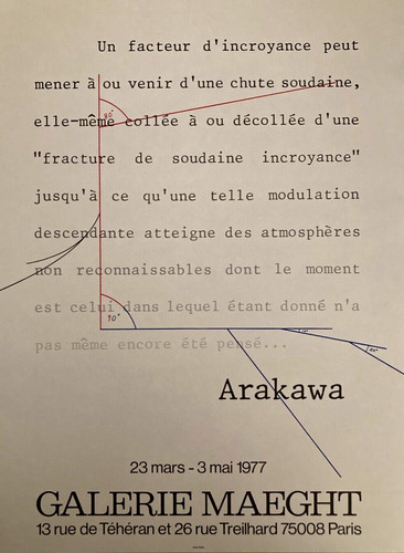 Arakawa affiche lithographie - affiche,