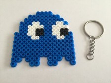 FANTOME MONSTRE BLEU INKEY PAC-MAN NAMCO PORTE CLE PERLE A REPASSER HAMA DECO