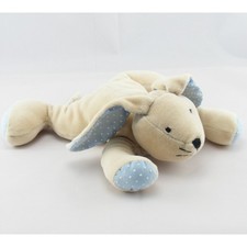 Doudou lapin couché beige