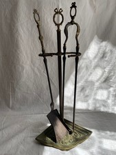 Serviteur de cheminée 2 pièces pelle pince en laiton