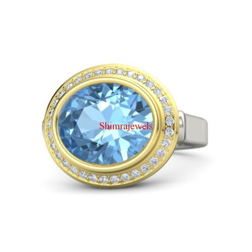 Naturel bleu gemme topaze avec - bleu,
