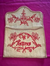 Porte lettres ancien en lin