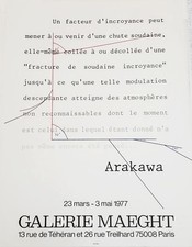 Arakawa Shusaku, affiche - lithographie originale, Maeght, 1977