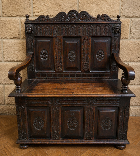 Banc coffre bois richement - coffre, en