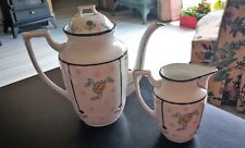 cafetière + pot à crème Porcelaine de Limoges - Années 60 - TBE