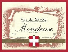 113-35 Etiquette Vin SAVOIE MONDEUSE  Pierre BILLARD récoltant, MYANS 73800