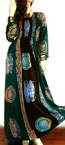 Tribal long caftan robe - tribal,