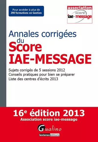 Annales corrigées score - annales, du