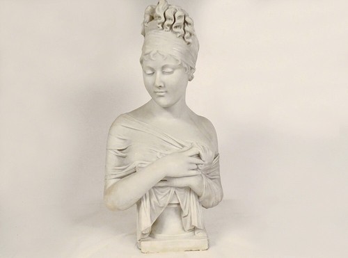 Sculpture buste marbre carrare - sculpture,