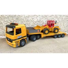 BRUDER Camion Plateau + Tractopelle 